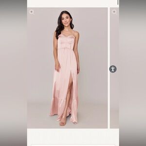 Revelry Blush Satin Valentina Dress